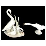 Casades & Lladro Porcelain Geese Figures