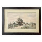 Frank F English Watercolor Genre Painting