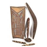 Aboriginal Carved Wood Boomerang +