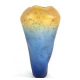 Curtis Brock Art Glass Pinch Vase