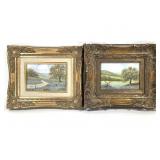 1984 Gilt Framed Landscape Paintings
