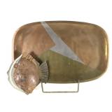 Fish Ashtray & Serving Tray Copper Brass Silver