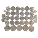 5 Ike Dollars, 4 SBA Dollars, 24 Clad Kennedy