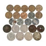 Mixed Lot US Coins: 14 Lincoln/IHC, 3 Buffalo,
