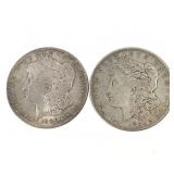 2-1886 & 1921-S US Morgan Silver Dollars