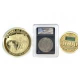 1976 Eisenhower Dollar & Layered Gold Coins