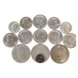 Mixed Lot: 3 Ike, 2 SBA, 6 Kennedy