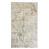 1913 Railroad Map of Illinois 51' x 30'