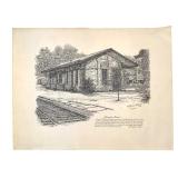 Print Glendale Ohio Depot Railroad Bulding