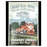 Bear Run Mine Red Indiana Railroad Reprod Poster