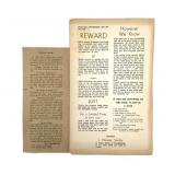 Reward Flyer Theft J Harvey Snider Fountaintown+