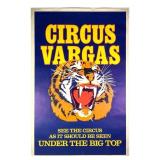 Circus Vargus Tiger's Head 1980's Poster 28 x 42