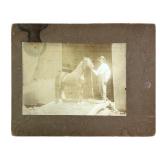Man With Horse Cabinet Card 7' x 9'