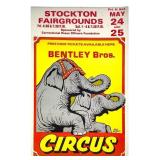 Ray Dirgo Bentley Bros Circus 80's Poster 14 x 22