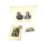 3 Embossed Etching Rudolph Voit Hand Colored Etch+