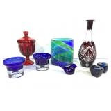 Decorative Colored Glassware Ruby Cobalt+
