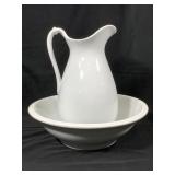 KT&K Ironstone Pottery Wash Basin & Pitcher