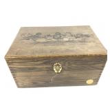 Vintage Wood Box w/ Asian Brushwork