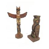 Pair of Alaskan Totem Poles