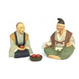 Pair Hakata Urasaki Dolls with Fruit Basket