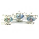 Unmarked Gilt Trimmed Tea Set