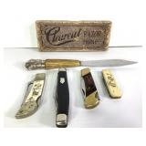 4 Vtg Pocket Knives Hone & Sanderson Knife