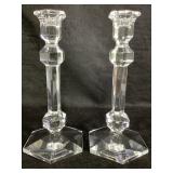 Val St. Lambert Crystal Candle Stick Holders