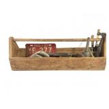 33" Antique Toolbox w Various Tools