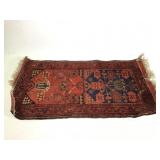 Vtg Knotted Wool Rug 21" X 38"