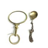 2 1/4" L Sterling Spoon & Magnifying Glass