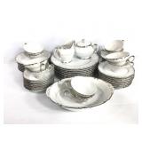 Milady Fine China Silver Baroque Dinnerware Set