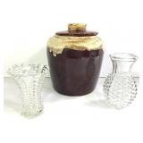EAPG Vases & Stoneware Cookie Jar
