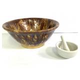 Mortar & Pestle & Drip Glaze Bowl