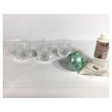 Waterford Crystal Tumblers Vines Art Glass Oil Lam