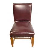 Vinyl Upholstered Oak Chair