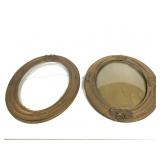 Pair 24" Antique Bubble Glass Frames