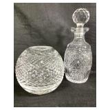 Waterford Crystal Decanter & Spherical Vase