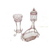 Red Iron Garden Decor 3-piece Lot