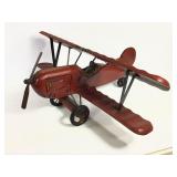 Folk Art Wooden Plane Decor 27" L