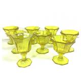 8 Yellow Cadmium Octagonal Footed Goblet Dish