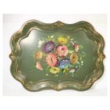 27" x 19.5" Vintage Hand Painted Serving Tray