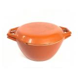 Vintage Porcelain-Enameled  Cast Iron Casserole