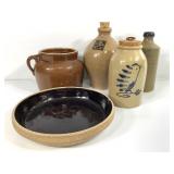 5 Stoneware Pottery Poison Jar +