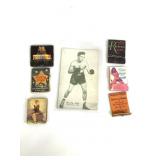 Willie Pep Boxing Card & Vtg Matchbooks