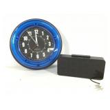 Retro Blue Wall Clock & Dreamsky Alarm Clock
