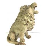 Vtg Chalk Lion Figure 16" H