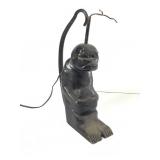Antique Cast Iron Monkey Figure Lamp