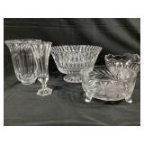 Vintage Crystal Glass Bowl & Vase