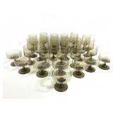 30 Piece set of Libby Tawny Accent Smokey Glasses