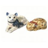 2 Vintage Porcelain Cats